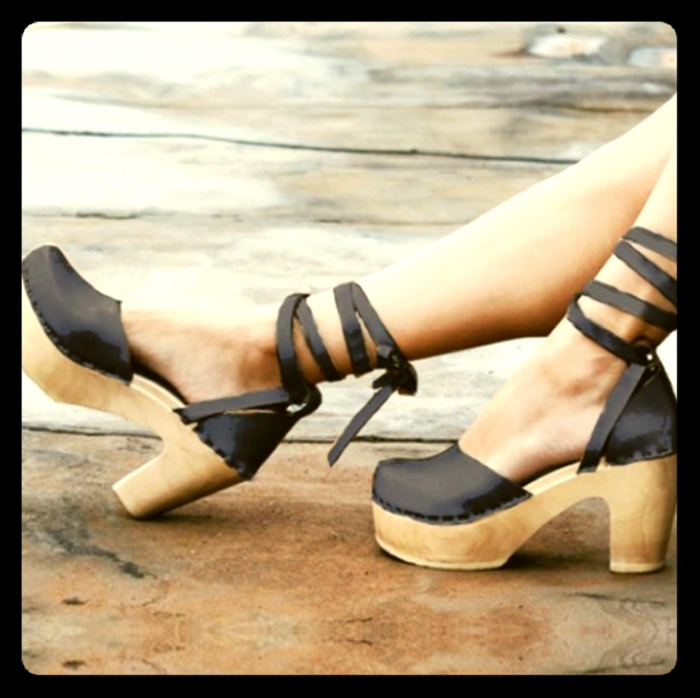 Loeffler Randall X Sven chunky platform wood clogs